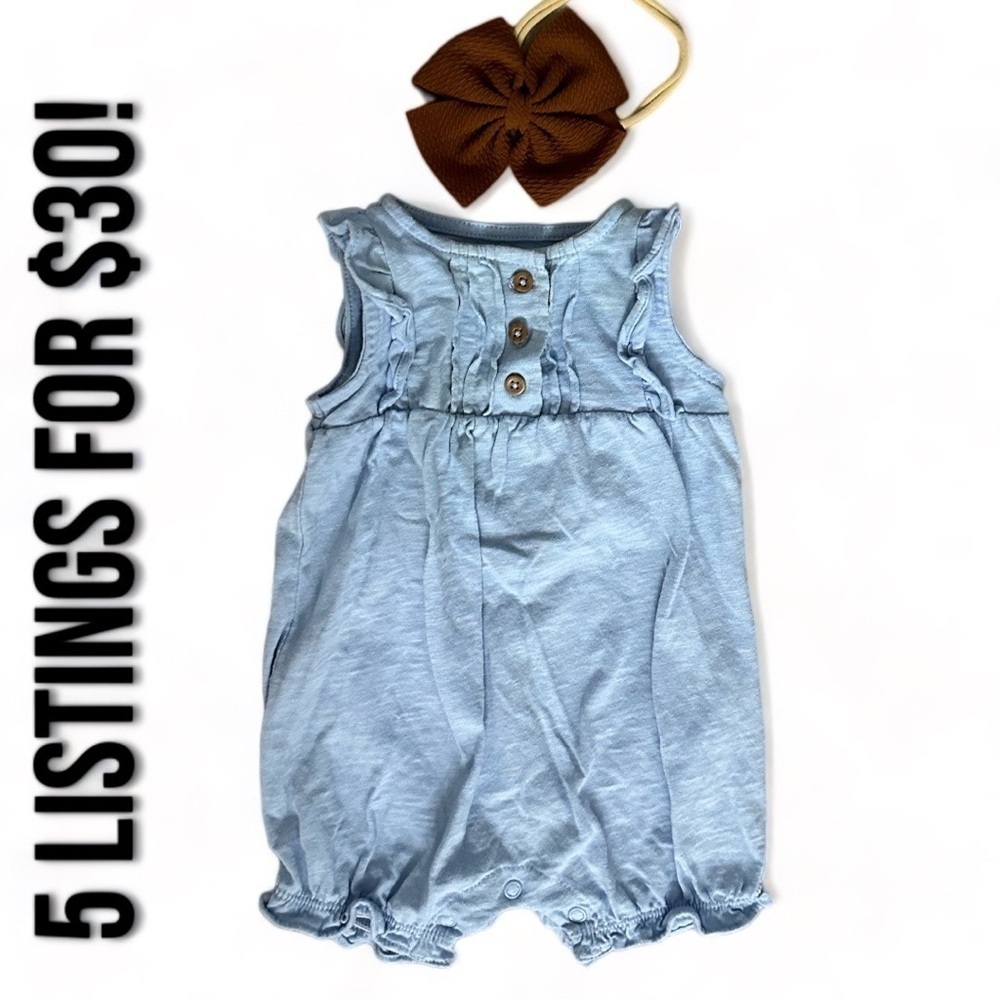 Carter’s 6 Months Baby Girl Romper and Matching Hairpiece Set